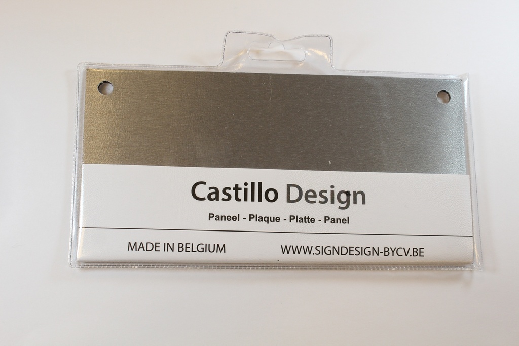 ALU Geborstelde zilver 100 x 200 met gaatjes