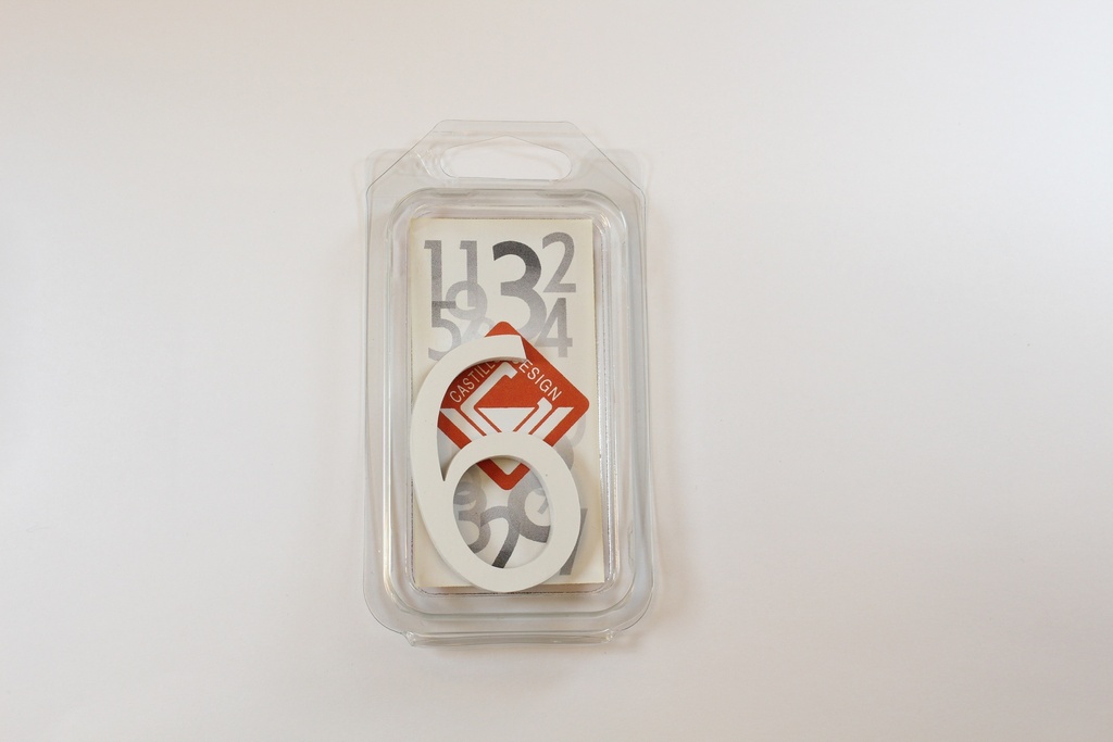 [C6W6] Chiffre 60mm BLANC - 6