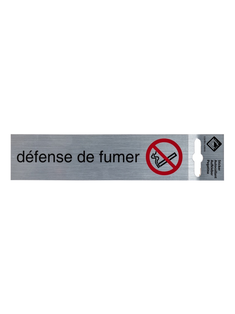 Pictogramme 18 Défense de fumer 17x4,4 cm aluminium look