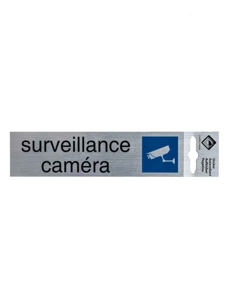 Pictogram 19 ZK deurbord surveillance caméra 17x4,4 cm aluminium look