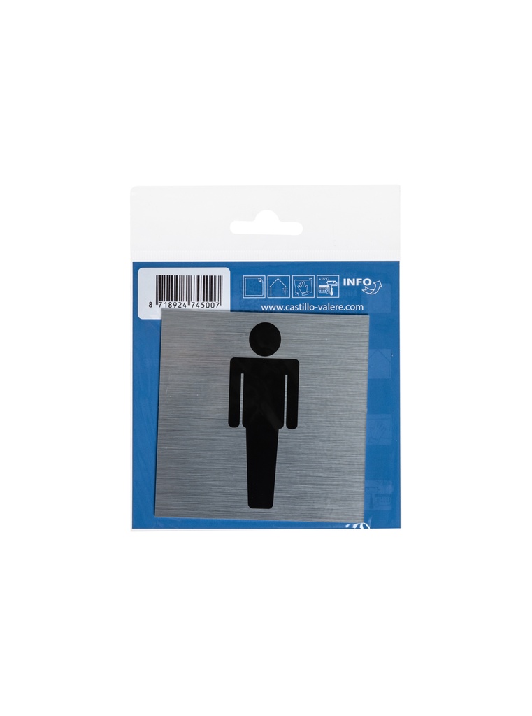 AC Pictogramme hommes  8,5x8,5 cm look aluminium