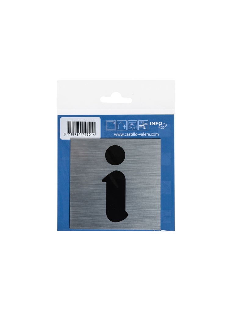 AC Pictogramme informations 8,5x8,5 cm look aluminium