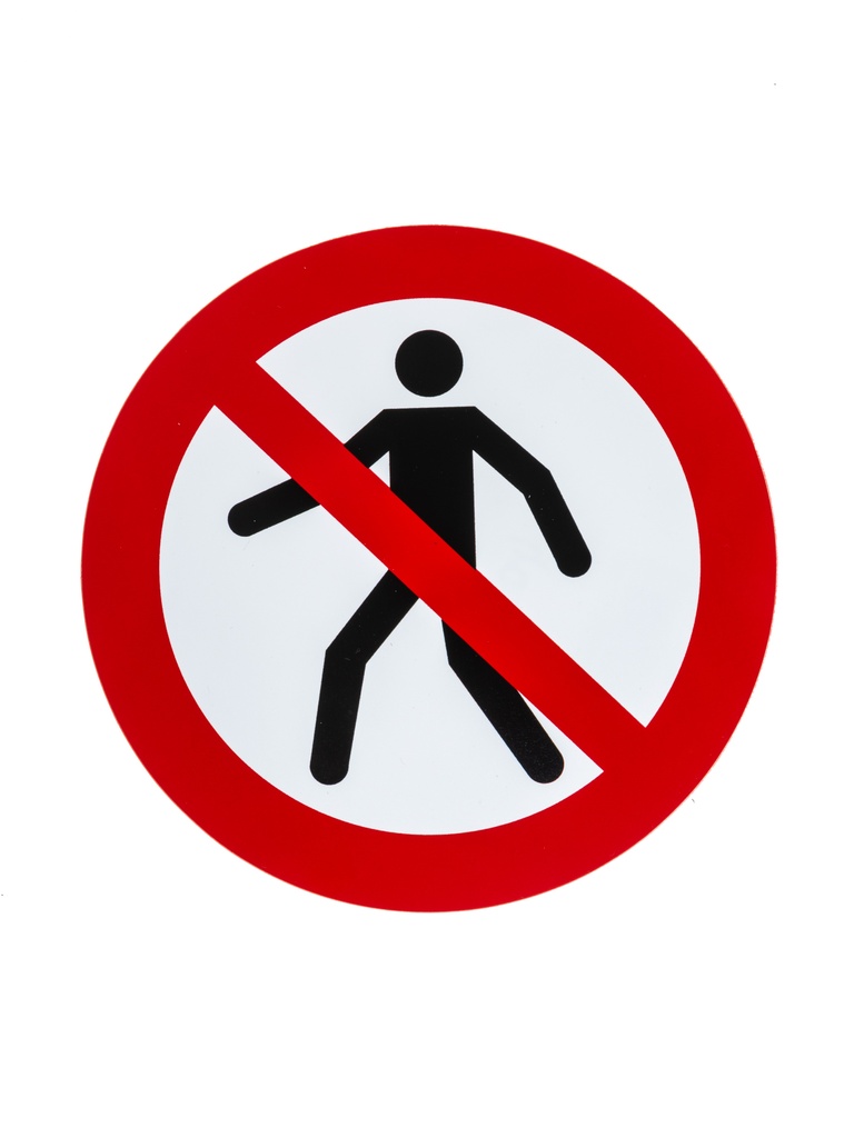 Picto verboden voor voetgangers 18cm
