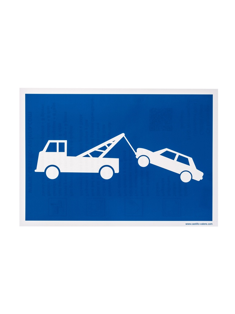 [44 / 99v33x23wsr] Pictogram 44 Picto wegsleepregeling 23x33cm sticker