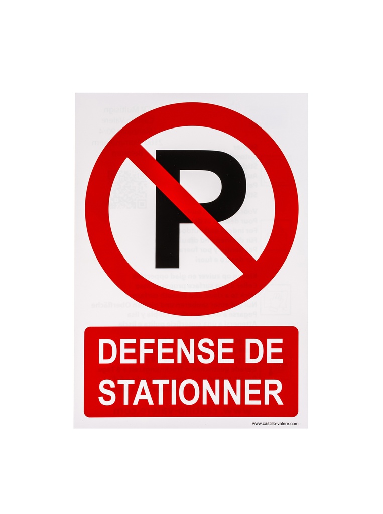 [47 / 99v33x23dds] Pictogram 47 Pictogramme autocollant défense de stationner 23x33cm