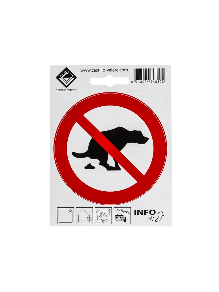 Pictogramme pas de déjections canines 10cm
