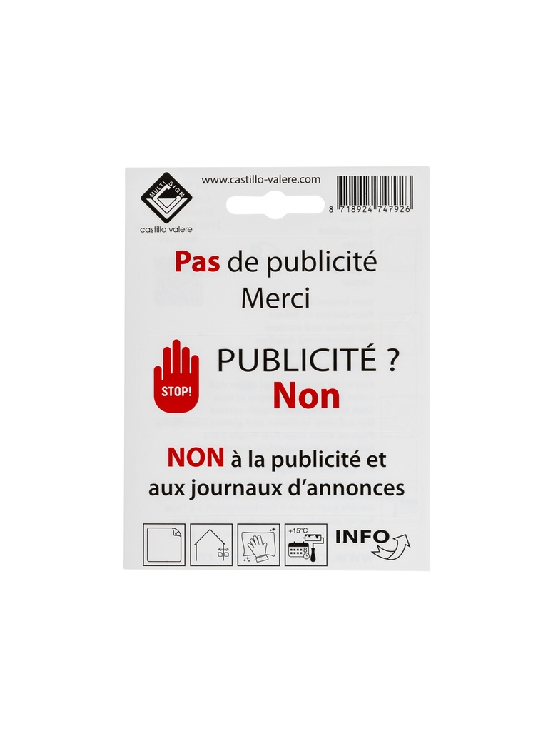 Pictogram 68 Picto pas de publicité 10cm