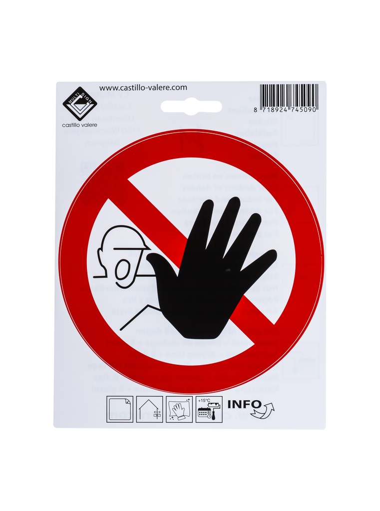 Pictogram 71 Zelfklevend pictogram verboden toegang 15cm