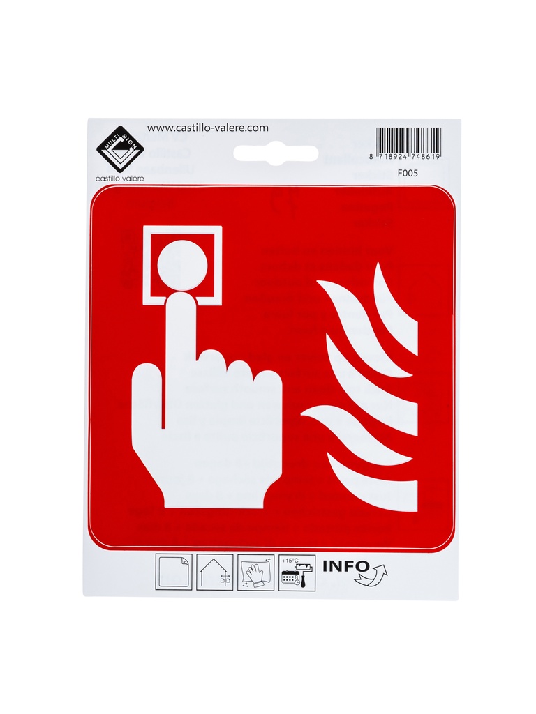 Pictogramme alarme d'incendie 15cm