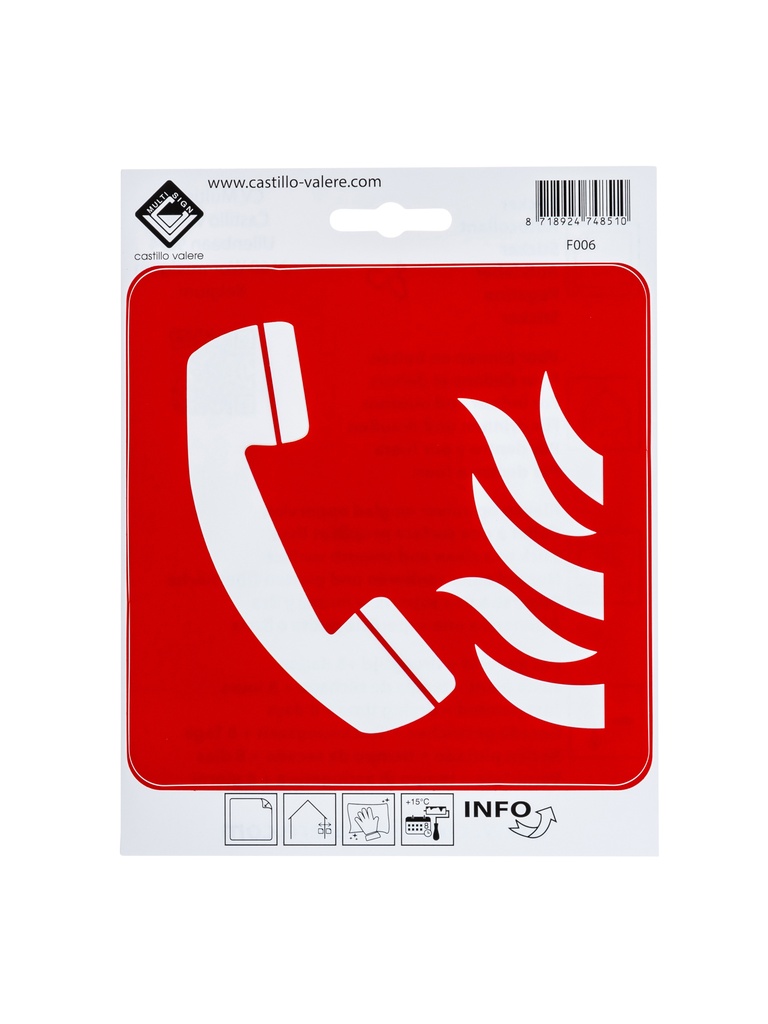 Picto Telefoon voor brandalarm 15cm