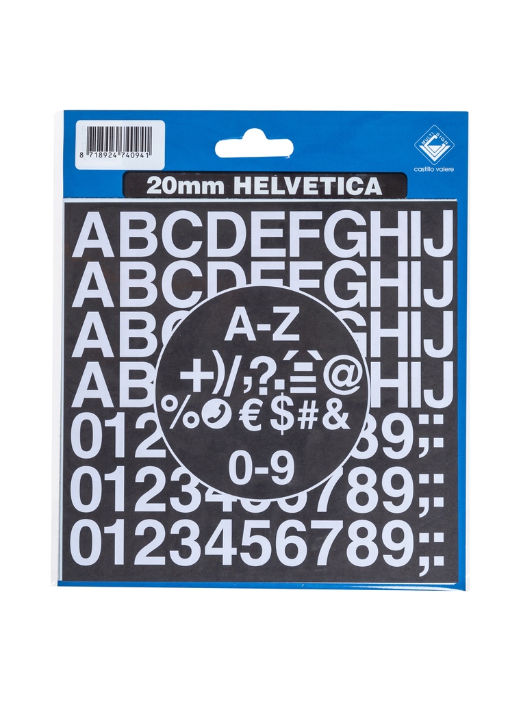 Boekje set kleefletters "20mm" zwart (071471)