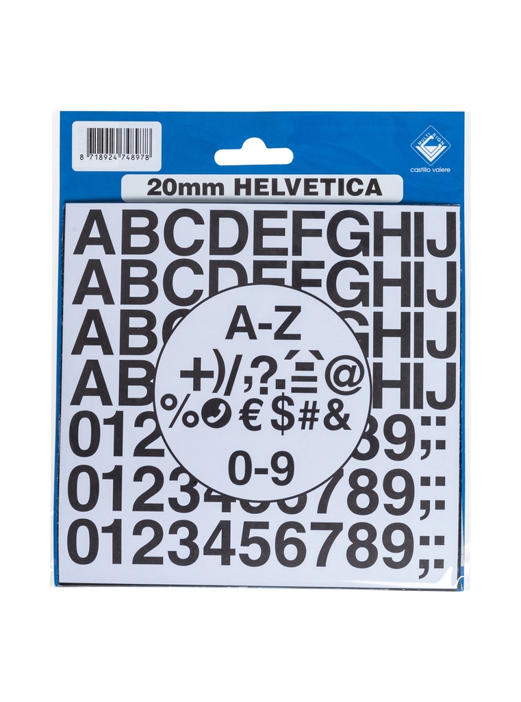 Boekje set kleefletters "20mm" wit (071472)