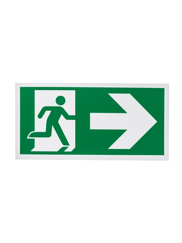 [94 / 99pp30x15nur] Pictogram 94 Bord nooduitgang rechts 15x30 cm