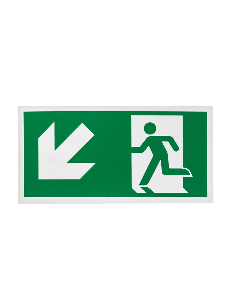Bord nooduitgang linksonder 15x30 cm