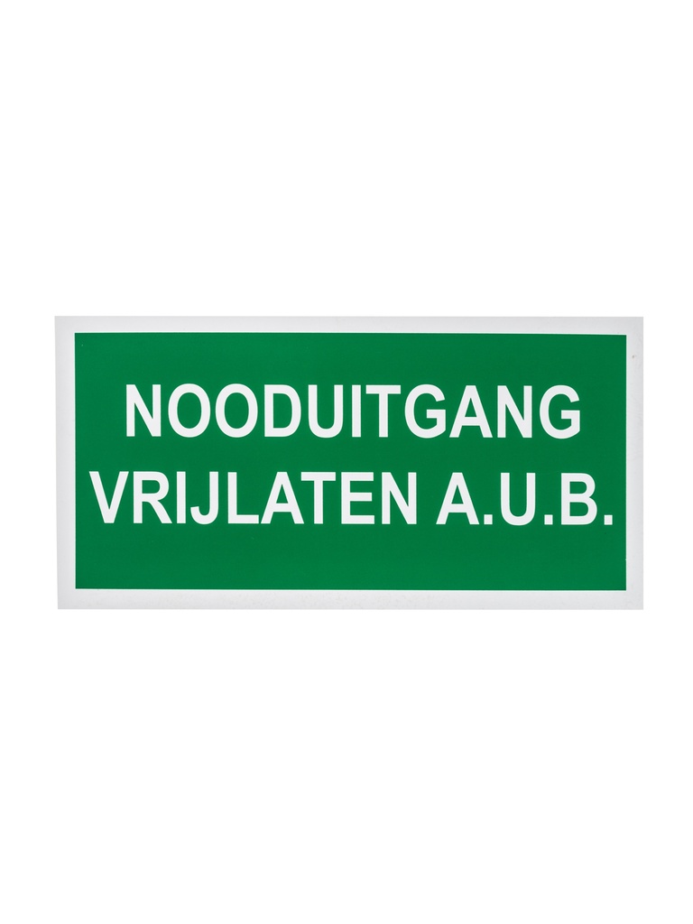 Pictogram 104 Bord nooduitgang vrijlaten 15x30 cm