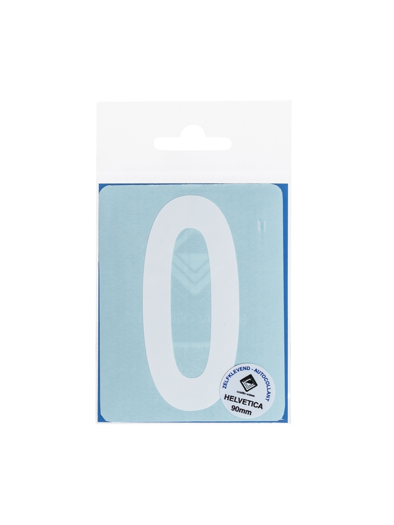 Pictogramme 128 Lettre autocollante 0 90mm blanc mat