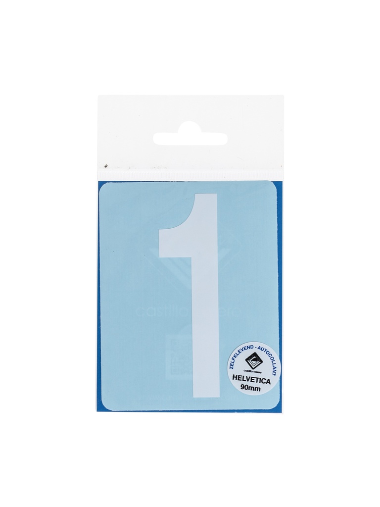 Pictogramme 129 Chiffre autocollant 1 90mm blanc mat