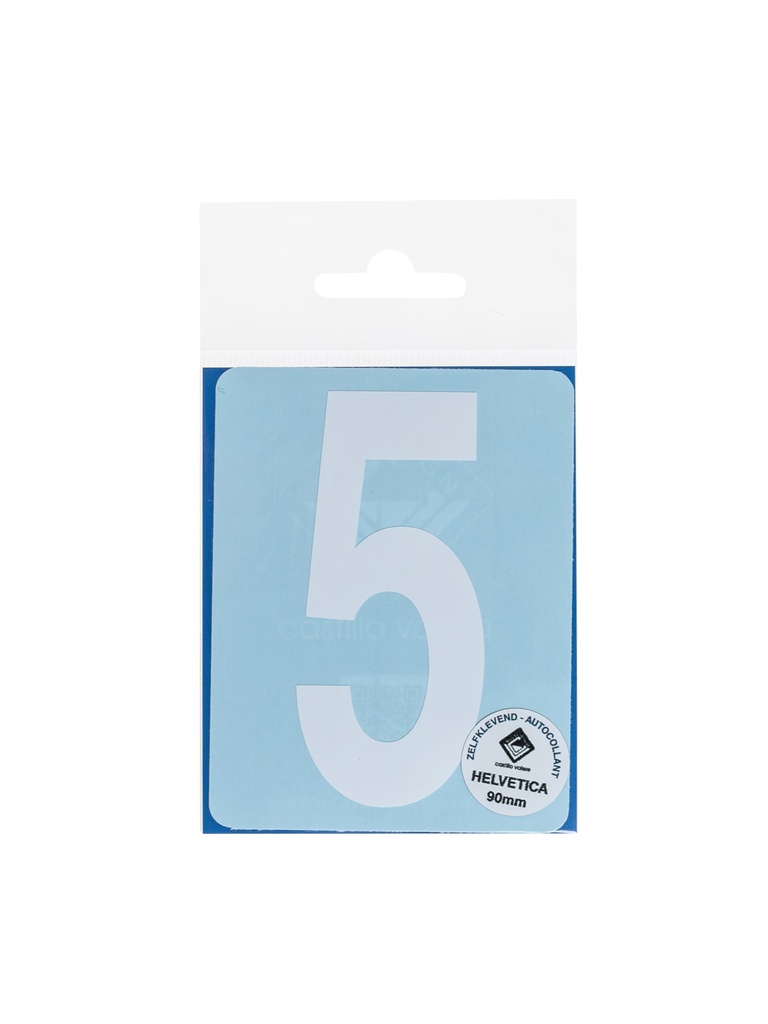 Pictogramme 133 Chiffre autocollant 5 90mm blanc mat