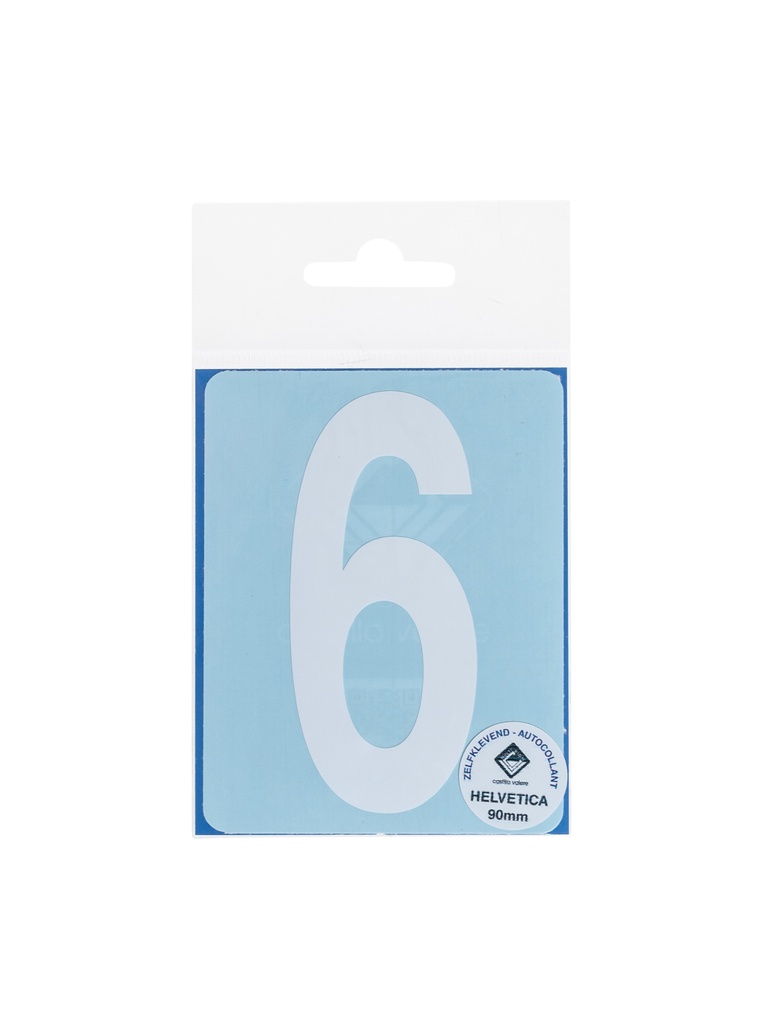 Pictogramme 134 Chiffre autocollant 6 90mm blanc mat