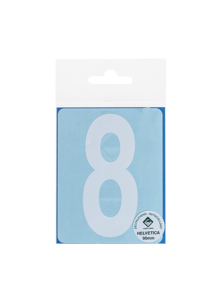 Pictogramme 136 Chiffre autocollant 8 90mm blanc mat