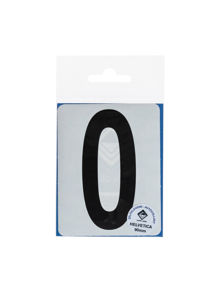 Pictogramme 141 Chiffre autocollant 0 90mm noir mat