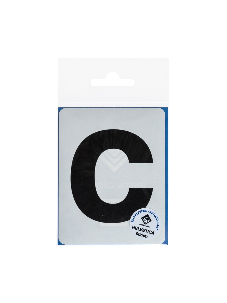 Pictogram 153 Plakletter c klein 90mm zwart mat