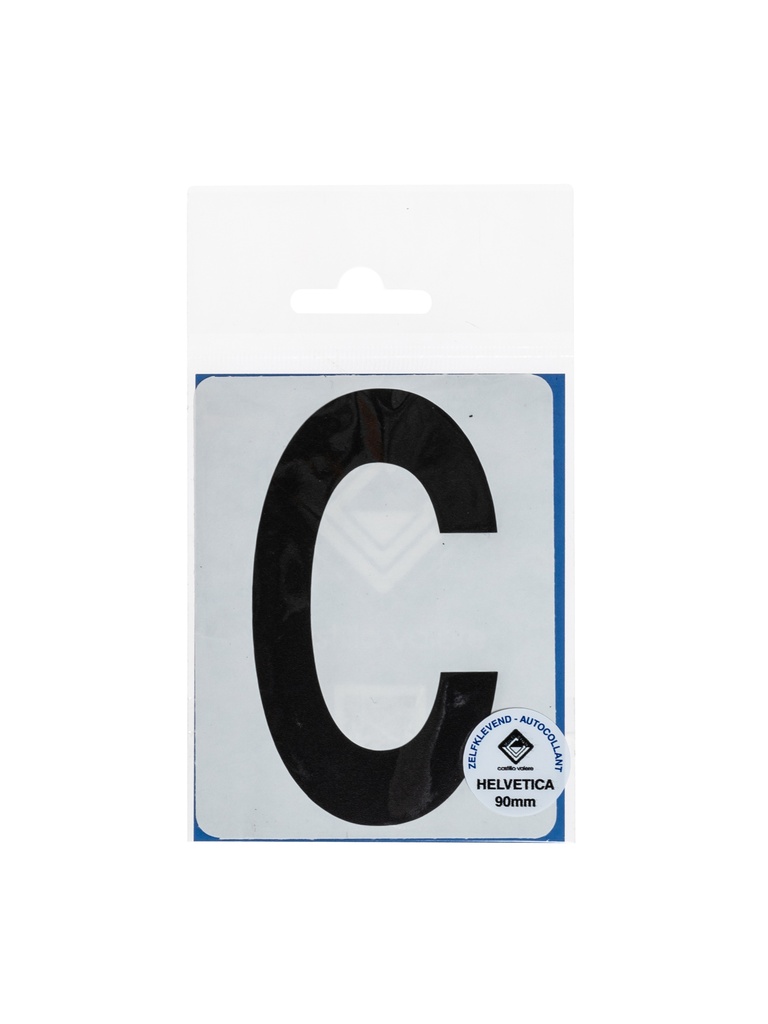 [156 / 99plak90c] Pictogramme 156 Lettre autocollante C 90mm noir mat