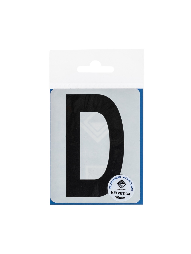 Pictogram 157 Plakletter D 90mm zwart mat