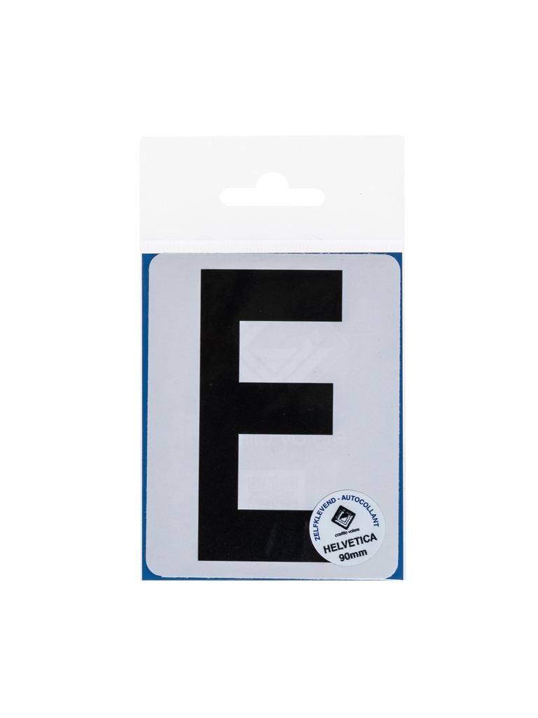 [158 / 99plak90e] Plakletter E 90mm zwart mat