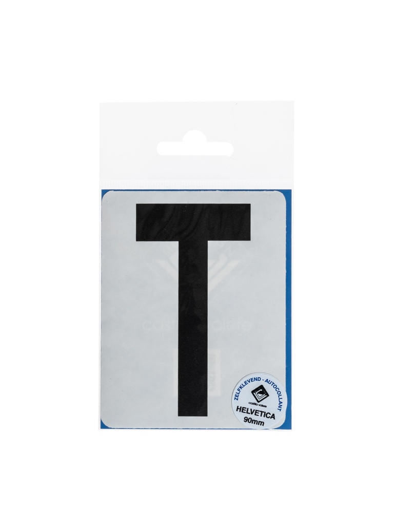 [173 / 99plak90t] Lettre autocollante T 90mm noir mat
