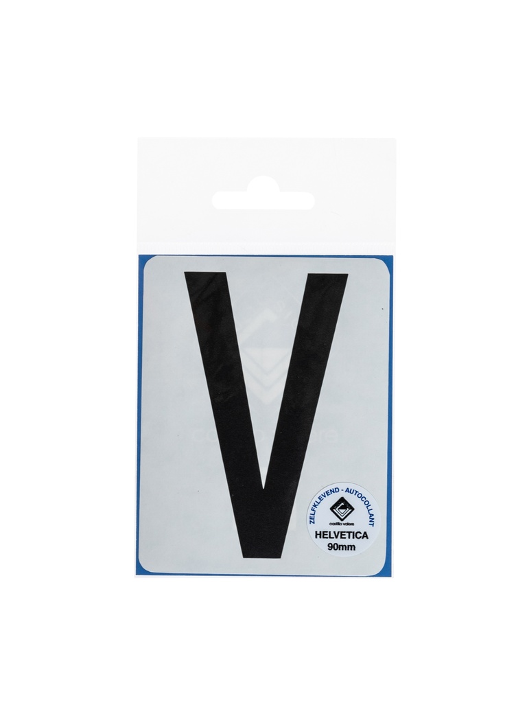 Pictogram 175 Plakletter V 90mm zwart mat