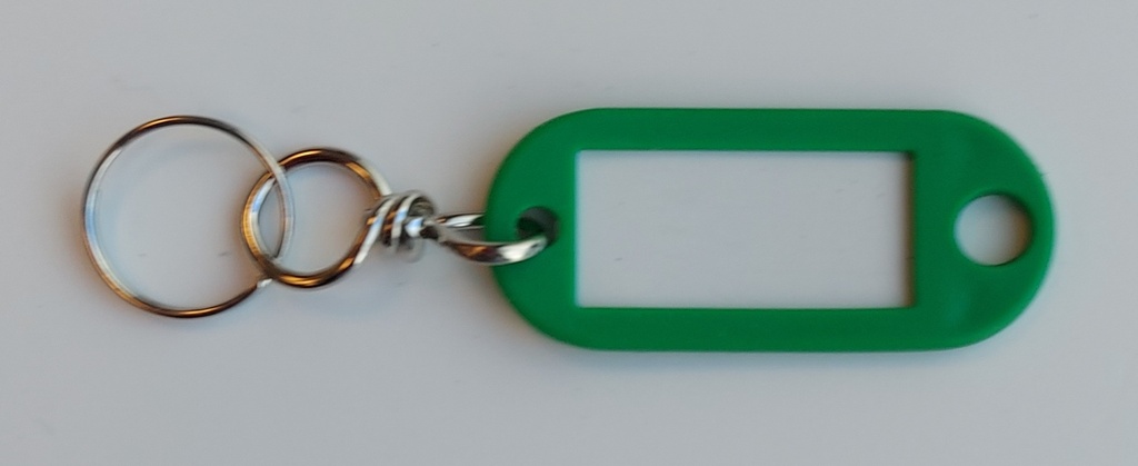 flip key tag green