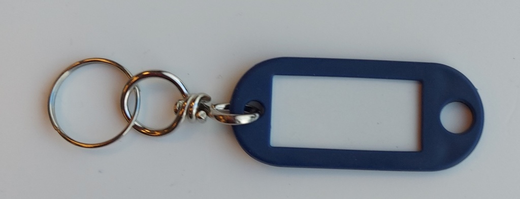 flip key tag dark blue