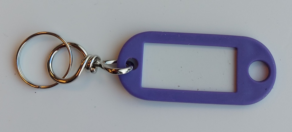 flip key tag purple