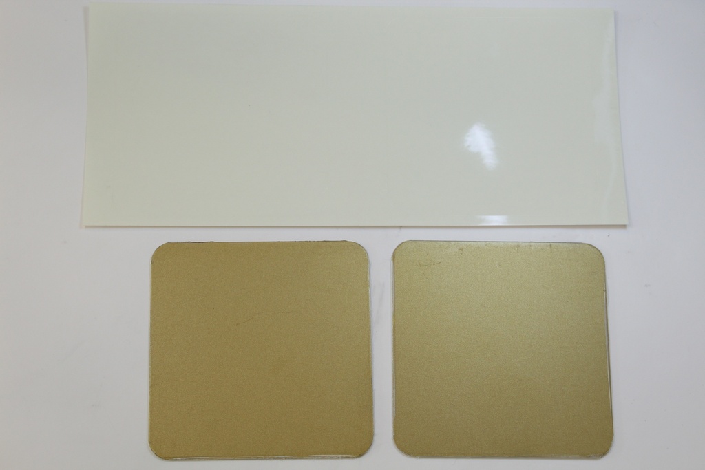 ALU bordje Goud + film 100x100mm RC