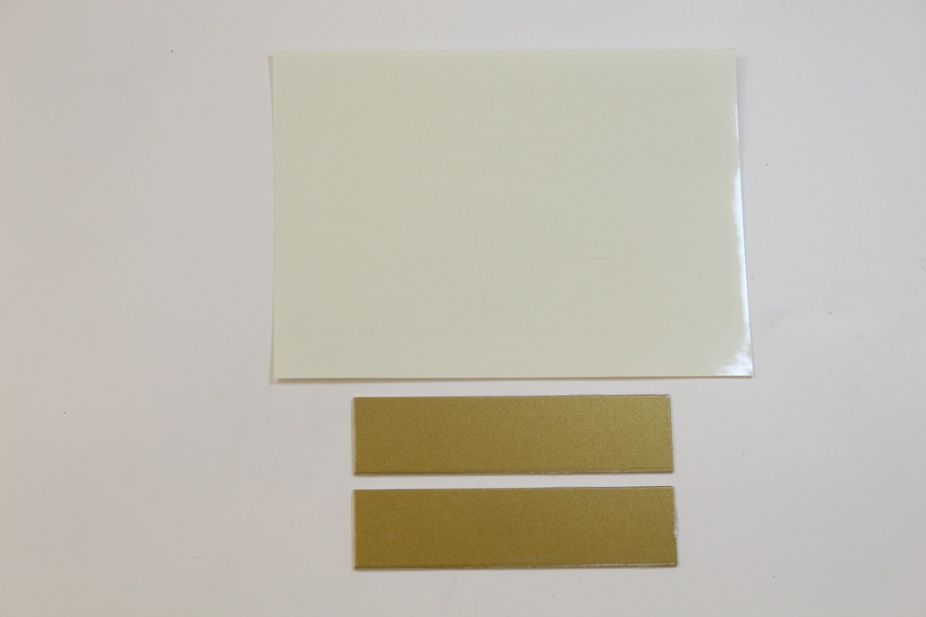 ALU plaque Or + film 100mm x 25mm