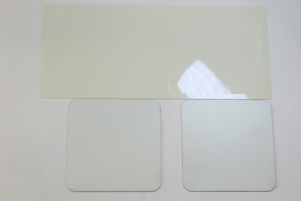 [Aluwit100X100RC] ALU bordje Wit + film 100x100mm RC