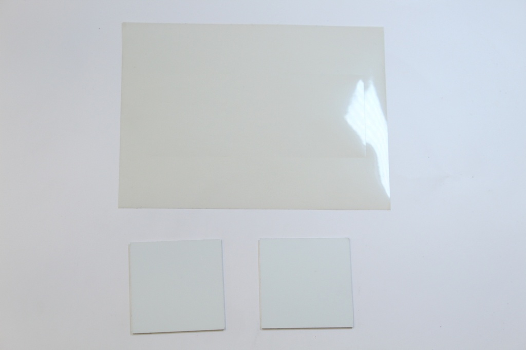 ALU plaque Blanc + film 50x50mm SC