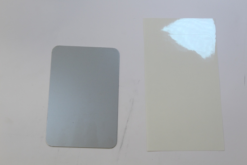 ALU plaque Argent + film 150x100mm RC