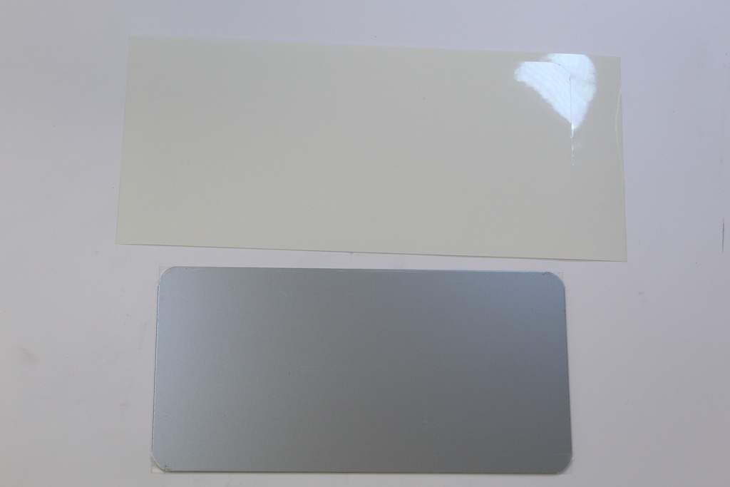 ALU plaque Argent + film 200x100mm RC