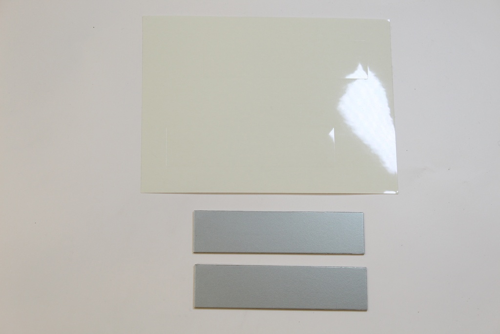[Aluzilver100X25SC] ALU plaque Argent + film100mmx25mm SC