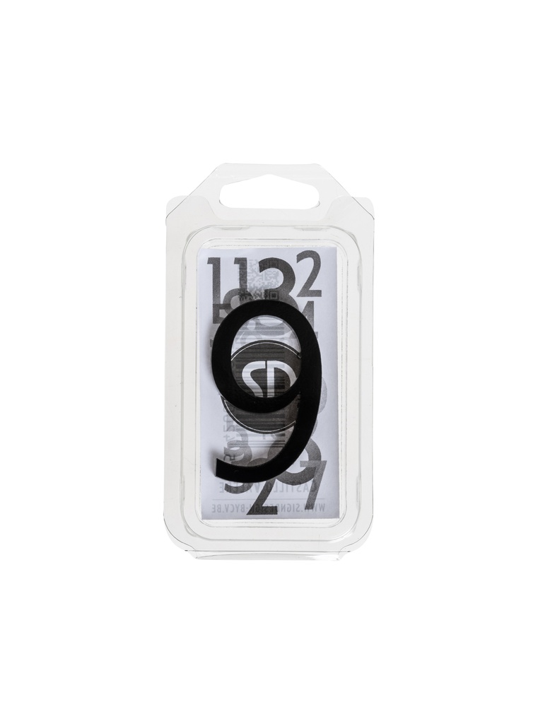 Cijfer 60mm Zwart - 9