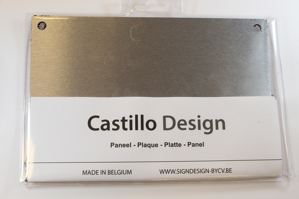 ALU Geborstelde zilver 150 x 250 met gaatjes