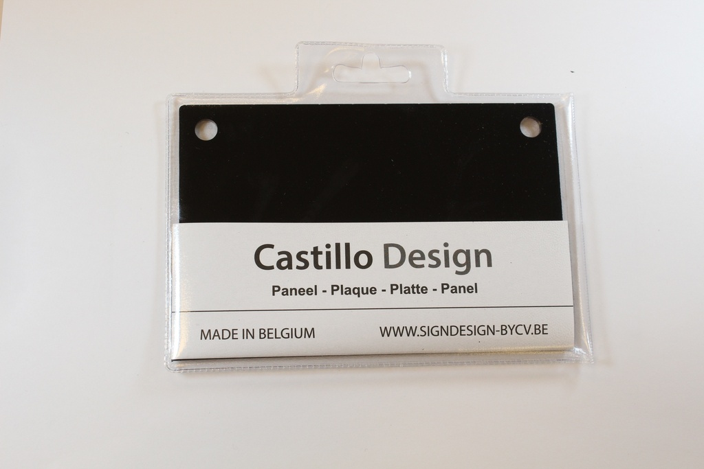 Acryl zwart met gaatjes 3mm x 150mm x 100mm