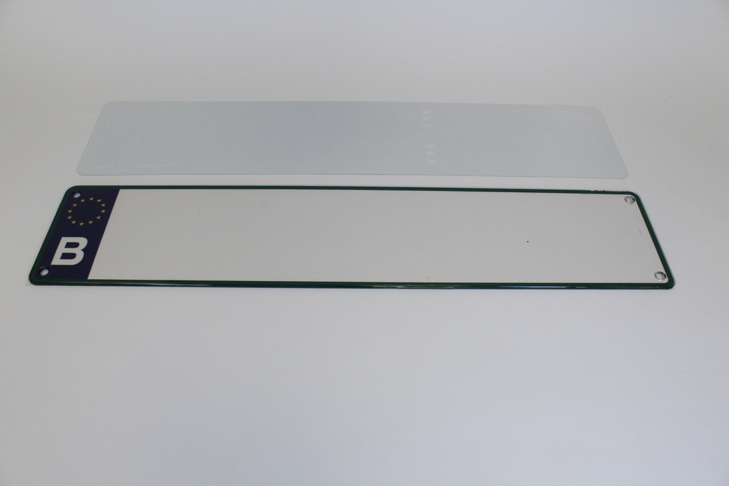 Plaque d'immatriculation BE Plexi 520x110 Plaques commerciale vert (plexi + film)