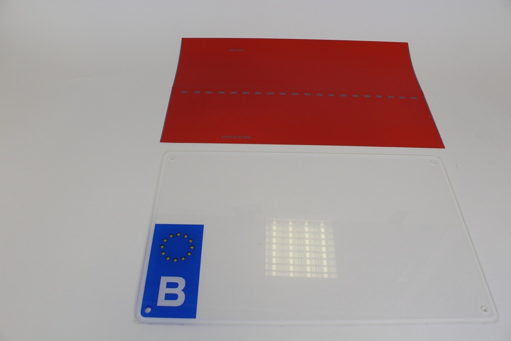 [EURNLAND340] Nummerplaat BE Plexi 340x210 Landbouw (film + plexi)
