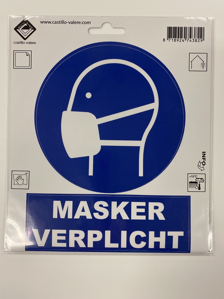 99V12,5MASKERV NR184 Picto masker verplicht 12,5cm