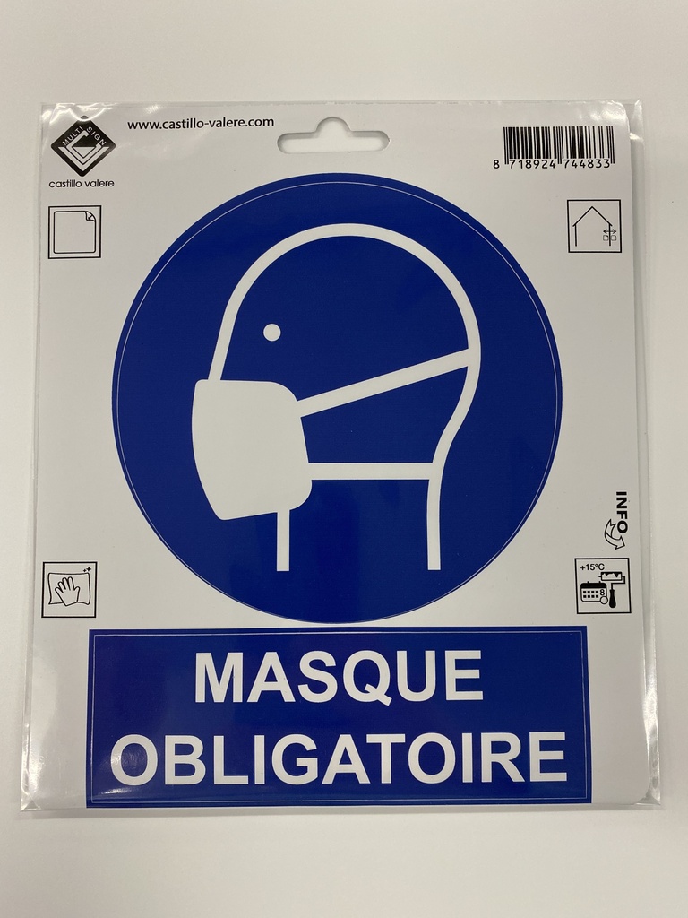 99V12,5MASQUEO NR.185 Picto obligatoire de masque 12,5cm