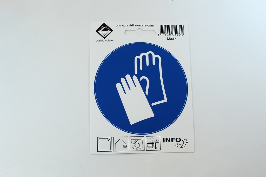 99V10HV Picto vinyl gants obligatoires 10cm NR. 182