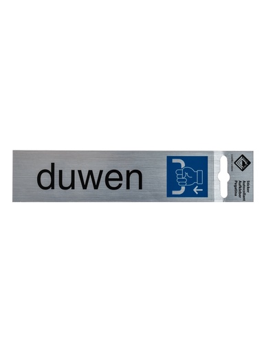 [5 / 99al17duwen] Pictogram 5 ZK deurbord duwen 17x4,4 cm aluminium look